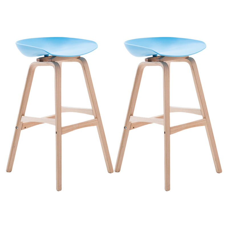 Nordic Wood Low Back Barstool Simple Indoor Tall Stool with Bucket Seat Sky Blue 2 Piece Set Clearhalo 'Bar Furniture' 'Bar Stools' 'bar_stools' 'furn' 'furn_bar_stools' 'furniture_bar_stools' 'Kitchen & Dining Furniture' 'kitchen&dining_furn' 'kitchen' 'kitchen_furn' Furniture' 4611966