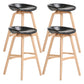 Nordic Wood Low Back Barstool Simple Indoor Tall Stool with Bucket Seat Textured Black 4 Piece Set Clearhalo 'Bar Furniture' 'Bar Stools' 'bar_stools' 'furn' 'furn_bar_stools' 'furniture_bar_stools' 'Kitchen & Dining Furniture' 'kitchen&dining_furn' 'kitchen' 'kitchen_furn' Furniture' 4611967