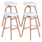 Nordic Wood Low Back Barstool Simple Indoor Tall Stool with Bucket Seat White 4 Piece Set Clearhalo 'Bar Furniture' 'Bar Stools' 'bar_stools' 'furn' 'furn_bar_stools' 'furniture_bar_stools' 'Kitchen & Dining Furniture' 'kitchen&dining_furn' 'kitchen' 'kitchen_furn' Furniture' 4611968