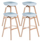 Nordic Wood Low Back Barstool Simple Indoor Tall Stool with Bucket Seat Pewter 4 Piece Set Clearhalo 'Bar Furniture' 'Bar Stools' 'bar_stools' 'furn' 'furn_bar_stools' 'furniture_bar_stools' 'Kitchen & Dining Furniture' 'kitchen&dining_furn' 'kitchen' 'kitchen_furn' Furniture' 4611972