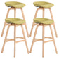 Nordic Wood Low Back Barstool Simple Indoor Tall Stool with Bucket Seat Green 4 Piece Set Clearhalo 'Bar Furniture' 'Bar Stools' 'bar_stools' 'furn' 'furn_bar_stools' 'furniture_bar_stools' 'Kitchen & Dining Furniture' 'kitchen&dining_furn' 'kitchen' 'kitchen_furn' Furniture' 4611976