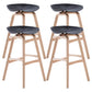 Nordic Wood Low Back Barstool Simple Indoor Tall Stool with Bucket Seat Black 4 Piece Set Clearhalo 'Bar Furniture' 'Bar Stools' 'bar_stools' 'furn' 'furn_bar_stools' 'furniture_bar_stools' 'Kitchen & Dining Furniture' 'kitchen&dining_furn' 'kitchen' 'kitchen_furn' Furniture' 4611977