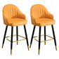 Scandinavian Leather Counter Stools Metal Black Bar Stools with Footrest Yellow 2 Piece Set Clearhalo 'Bar Furniture' 'Bar Stools' 'bar_stools' 'furn' 'furn_bar_stools' 'furniture_bar_stools' 'Kitchen & Dining Furniture' 'kitchen&dining_furn' 'kitchen' 'kitchen_furn' Furniture' 4611991