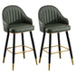 Scandinavian Leather Counter Stools Metal Black Bar Stools with Footrest Green 2 Piece Set Clearhalo 'Bar Furniture' 'Bar Stools' 'bar_stools' 'furn' 'furn_bar_stools' 'furniture_bar_stools' 'Kitchen & Dining Furniture' 'kitchen&dining_furn' 'kitchen' 'kitchen_furn' Furniture' 4611993