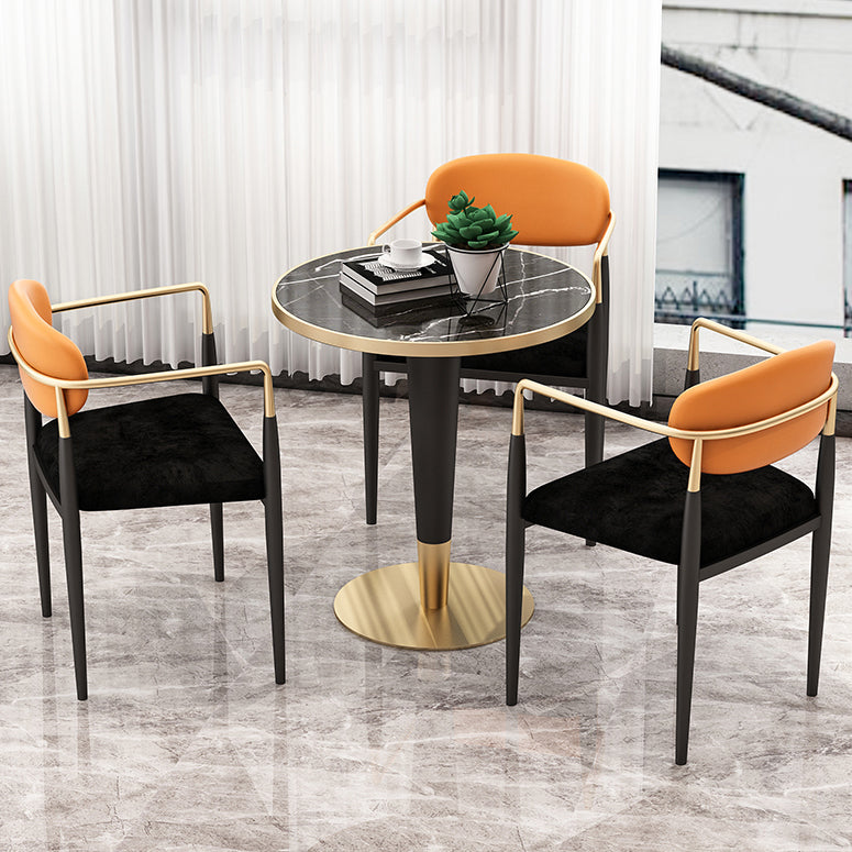 Glam Style 1/2/3/4/5 Pieces Dining Set Black-gold Table Dining Set for Living Room Clearhalo 'Dining Room Sets' 'Dining Tables & Seating' 'dining_room_set' 'Furniture' 'furniture_dining_room_set' 'Kitchen & Dining Furniture' 'kitchen&dining_furn' 'kitchen' 4612025