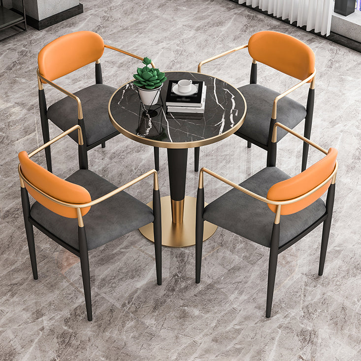 Glam Style 1/2/3/4/5 Pieces Dining Set Black-gold Table Dining Set for Living Room Clearhalo 'Dining Room Sets' 'Dining Tables & Seating' 'dining_room_set' 'Furniture' 'furniture_dining_room_set' 'Kitchen & Dining Furniture' 'kitchen&dining_furn' 'kitchen' 4612027