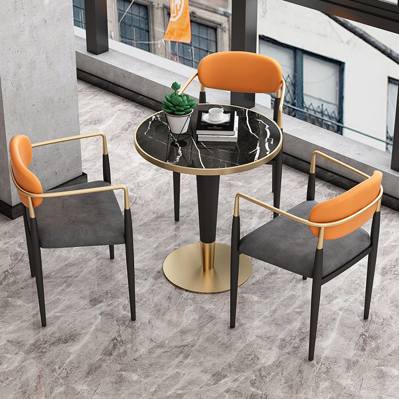 Glam Style 1/2/3/4/5 Pieces Dining Set Black-gold Table Dining Set for Living Room Clearhalo 'Dining Room Sets' 'Dining Tables & Seating' 'dining_room_set' 'Furniture' 'furniture_dining_room_set' 'Kitchen & Dining Furniture' 'kitchen&dining_furn' 'kitchen' 4612029