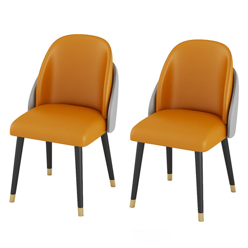 Glam Style 1/2/3/4/5 Pieces Dining Set Stone Top Table Dining Furniture 2 Orange Chairs Clearhalo 'Dining Room Sets' 'Dining Tables & Seating' 'dining_room_set' 'furn' 'furn_dining_room_set' 'Furniture' 'furniture_dining_room_set' 'Kitchen & Dining Furniture' 'kitchen&dining_furn' 'kitchen' 4612045