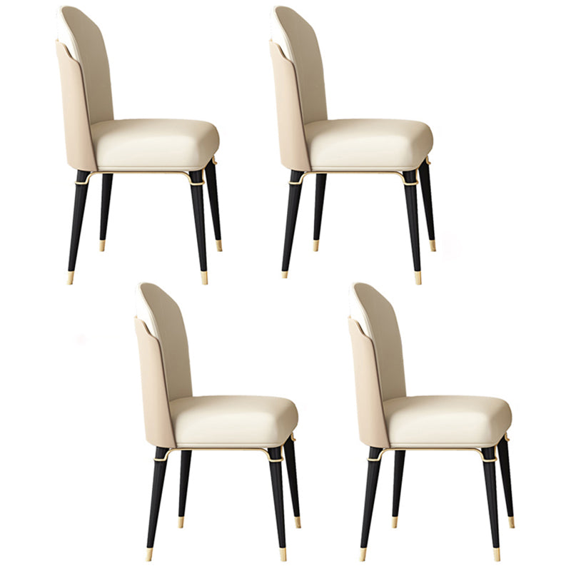 Glam 1/3/4/5/7/9 Pieces Round Dining Table Set with Sintered Stone Top Turntable Furniture 4 White Chairs Clearhalo 'Dining Room Sets' 'Dining Tables & Seating' 'dining_room_set' 'furn' 'furn_dining_room_set' 'Furniture' 'furniture_dining_room_set' 'Kitchen & Dining Furniture' 'kitchen&dining_furn' 'kitchen' 4612054