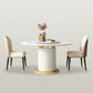 Glam 1/3/4/5/7/9 Pieces Round Dining Table Set with Sintered Stone Top Turntable Furniture 3 Pieces: Table, 2 Chairs Clearhalo 'Dining Room Sets' 'Dining Tables & Seating' 'dining_room_set' 'furn' 'furn_dining_room_set' 'Furniture' 'furniture_dining_room_set' 'Kitchen & Dining Furniture' 'kitchen&dining_furn' 'kitchen' 4612057