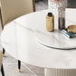 Glam 1/3/4/5/7/9 Pieces Round Dining Table Set with Sintered Stone Top Turntable Furniture Clearhalo 'Dining Room Sets' 'Dining Tables & Seating' 'dining_room_set' 'furn' 'furn_dining_room_set' 'Furniture' 'furniture_dining_room_set' 'Kitchen & Dining Furniture' 'kitchen&dining_furn' 'kitchen' 4612059