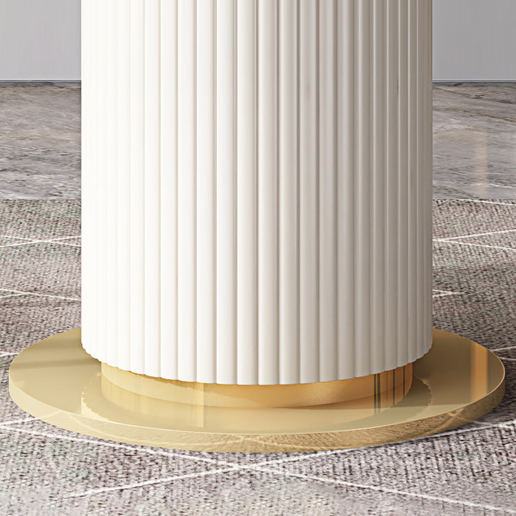 Glam 1/3/4/5/7/9 Pieces Round Dining Table Set with Sintered Stone Top Turntable Furniture Clearhalo 'Dining Room Sets' 'Dining Tables & Seating' 'dining_room_set' 'furn' 'furn_dining_room_set' 'Furniture' 'furniture_dining_room_set' 'Kitchen & Dining Furniture' 'kitchen&dining_furn' 'kitchen' 4612060