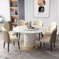 Glam 1/3/4/5/7/9 Pieces Round Dining Table Set with Sintered Stone Top Turntable Furniture Clearhalo 'Dining Room Sets' 'Dining Tables & Seating' 'dining_room_set' 'furn' 'furn_dining_room_set' 'Furniture' 'furniture_dining_room_set' 'Kitchen & Dining Furniture' 'kitchen&dining_furn' 'kitchen' 4612064