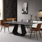 Modern 1/3/4/5/7 Pieces Grey Dining Table Set with Sintered Stone Top Steel Dinette Set Clearhalo 'Dining Room Sets' 'Dining Tables & Seating' 'dining_room_set' 'furn' 'furn_dining_room_set' 'Furniture' 'furniture_dining_room_set' 'Kitchen & Dining Furniture' 'kitchen&dining_furn' 'kitchen' 4612074