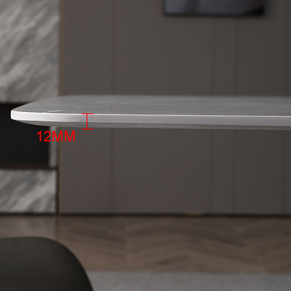 Modern 1/3/4/5/7 Pieces Grey Dining Table Set with Sintered Stone Top Steel Dinette Set Clearhalo 'Dining Room Sets' 'Dining Tables & Seating' 'dining_room_set' 'furn' 'furn_dining_room_set' 'Furniture' 'furniture_dining_room_set' 'Kitchen & Dining Furniture' 'kitchen&dining_furn' 'kitchen' 4612077