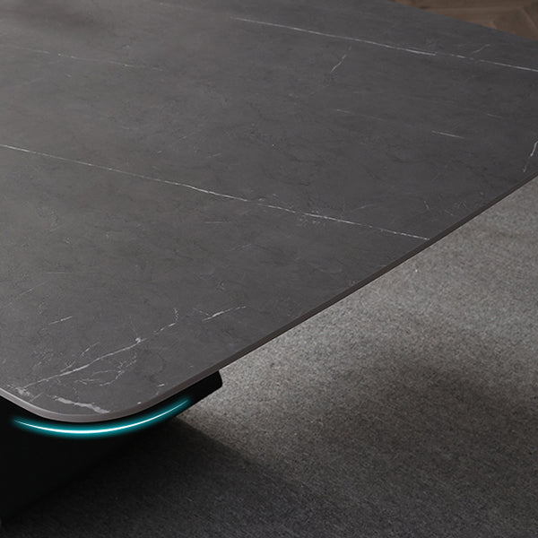 Modern 1/3/4/5/7 Pieces Grey Dining Table Set with Sintered Stone Top Steel Dinette Set Clearhalo 'Dining Room Sets' 'Dining Tables & Seating' 'dining_room_set' 'furn' 'furn_dining_room_set' 'Furniture' 'furniture_dining_room_set' 'Kitchen & Dining Furniture' 'kitchen&dining_furn' 'kitchen' 4612078