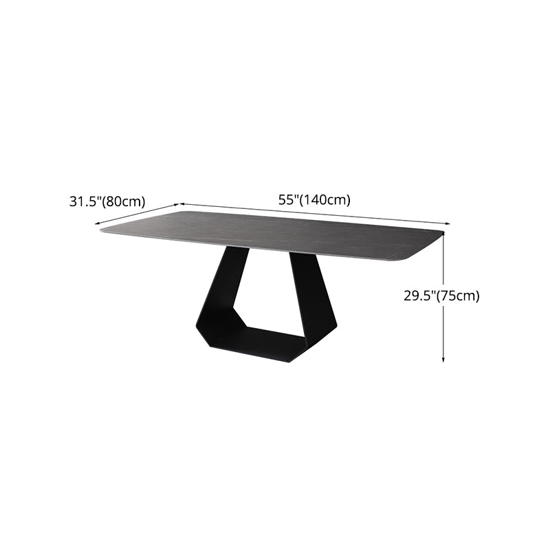 Modern 1/3/4/5/7 Pieces Grey Dining Table Set with Sintered Stone Top Steel Dinette Set Clearhalo 'Dining Room Sets' 'Dining Tables & Seating' 'dining_room_set' 'furn' 'furn_dining_room_set' 'Furniture' 'furniture_dining_room_set' 'Kitchen & Dining Furniture' 'kitchen&dining_furn' 'kitchen' 4612086
