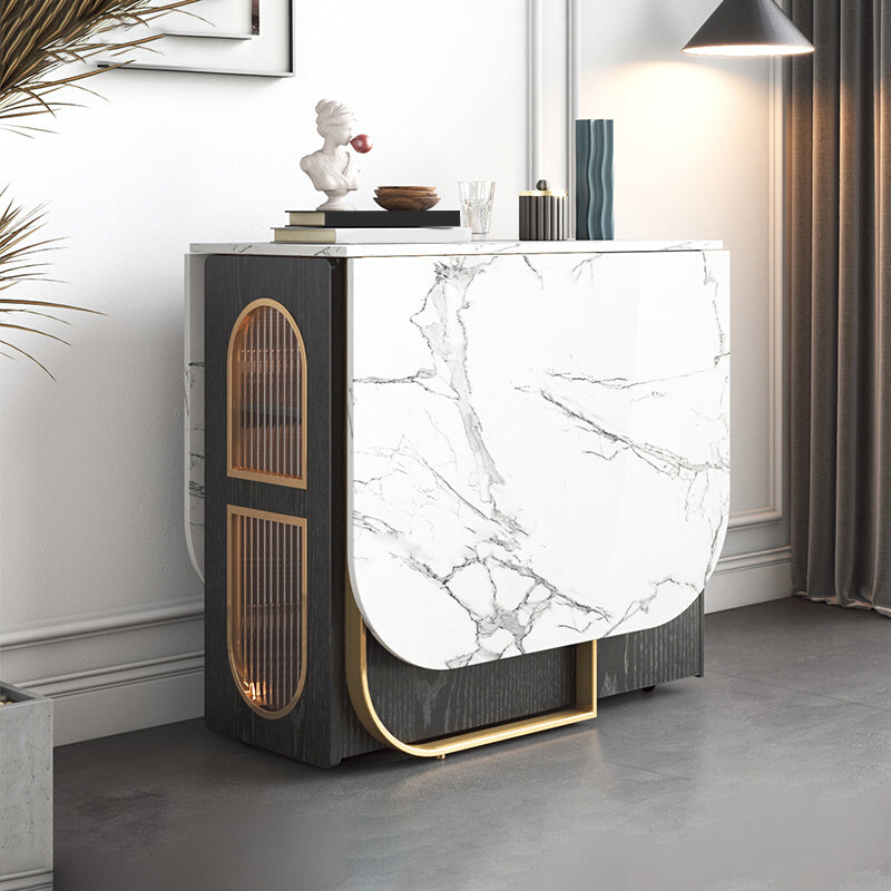 Modern 1/2/3/4/5 Pieces Rectangle Dining Table Set with Stone Top Foldable Dinette Set Clearhalo 'Dining Room Sets' 'Dining Tables & Seating' 'dining_room_set' 'furn' 'furn_dining_room_set' 'Furniture' 'furniture_dining_room_set' 'Kitchen & Dining Furniture' 'kitchen&dining_furn' 'kitchen' 4612090