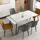 Modern 1/4/5/7 Pieces Rectangle Dining Table Set with Stone Top White Scalable Dinette Set Clearhalo 'Dining Room Sets' 'Dining Tables & Seating' 'dining_room_set' 'furn' 'furn_dining_room_set' 'Furniture' 'furniture_dining_room_set' 'Kitchen & Dining Furniture' 'kitchen&dining_furn' 'kitchen' 4612123
