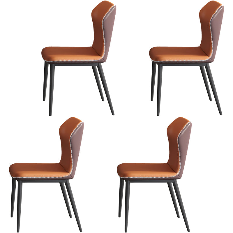 Modern 1/4/5/7 Pieces Rectangle Dining Table Set with Stone Top White Scalable Dinette Set 4 Orange-Grey Chairs Clearhalo 'Dining Room Sets' 'Dining Tables & Seating' 'dining_room_set' 'furn' 'furn_dining_room_set' 'Furniture' 'furniture_dining_room_set' 'Kitchen & Dining Furniture' 'kitchen&dining_furn' 'kitchen' 4612124