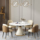 Glam 1/4/5/6/7/9 Pieces White Dining Table Set with Stone Top Round Scalable Dinette Set 5 Pieces: Table, 4 Chairs Clearhalo 'Dining Room Sets' 'Dining Tables & Seating' 'dining_room_set' 'furn' 'furn_dining_room_set' 'Furniture' 'furniture_dining_room_set' 'Kitchen & Dining Furniture' 'kitchen&dining_furn' 'kitchen' 4612133