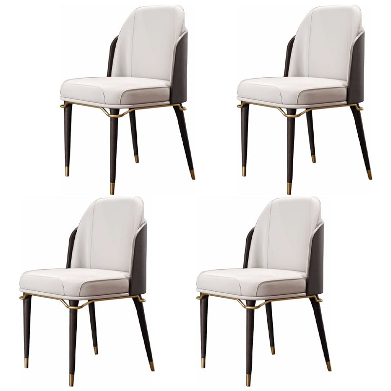 Glam 1/4/5/6/7/9 Pieces White Dining Table Set with Stone Top Round Scalable Dinette Set 4 Black-white Chairs Clearhalo 'Dining Room Sets' 'Dining Tables & Seating' 'dining_room_set' 'furn' 'furn_dining_room_set' 'Furniture' 'furniture_dining_room_set' 'Kitchen & Dining Furniture' 'kitchen&dining_furn' 'kitchen' 4612134