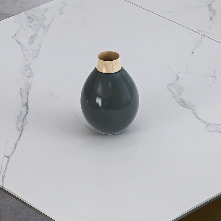 1/4/7 Pieces Stainless Steel Dining Table Set with Stone Top Glam Scalable Dinette Set Clearhalo 'Dining Room Sets' 'Dining Tables & Seating' 'dining_room_set' 'furn' 'furn_dining_room_set' 'Furniture' 'furniture_dining_room_set' 'Kitchen & Dining Furniture' 'kitchen&dining_furn' 'kitchen' 4612155