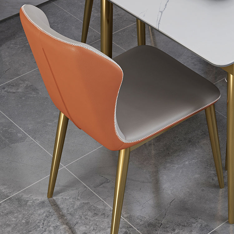 1/4/7 Pieces Stainless Steel Dining Table Set with Stone Top Glam Scalable Dinette Set Clearhalo 'Dining Room Sets' 'Dining Tables & Seating' 'dining_room_set' 'furn' 'furn_dining_room_set' 'Furniture' 'furniture_dining_room_set' 'Kitchen & Dining Furniture' 'kitchen&dining_furn' 'kitchen' 4612157