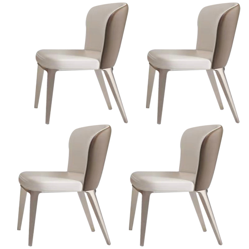 1/4/5/7 Pieces Stainless Steel Dining Table Set with Sintered Stone Top Modern Dinette Set 4 White Chairs Clearhalo 'Dining Room Sets' 'Dining Tables & Seating' 'dining_room_set' 'furn' 'furn_dining_room_set' 'Furniture' 'furniture_dining_room_set' 'Kitchen & Dining Furniture' 'kitchen&dining_furn' 'kitchen' 4612165