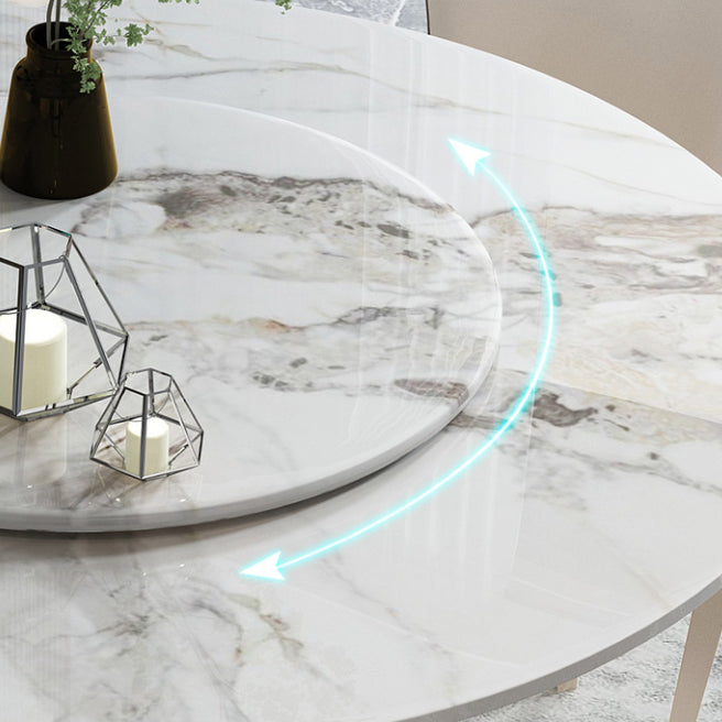 1/4/5/7 Pieces Stainless Steel Dining Table Set with Sintered Stone Top Modern Dinette Set Clearhalo 'Dining Room Sets' 'Dining Tables & Seating' 'dining_room_set' 'furn' 'furn_dining_room_set' 'Furniture' 'furniture_dining_room_set' 'Kitchen & Dining Furniture' 'kitchen&dining_furn' 'kitchen' 4612170