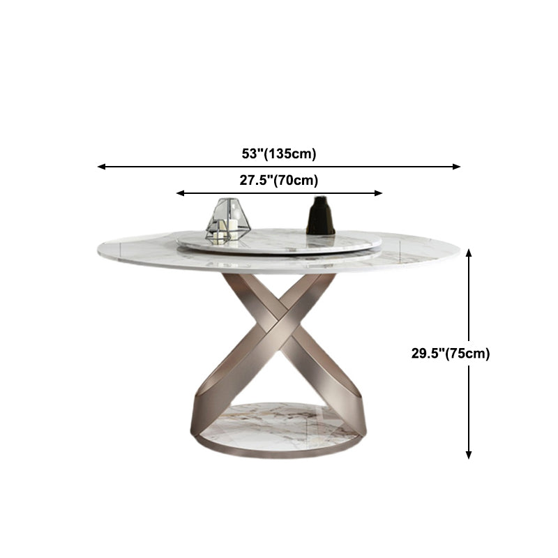 1/4/5/7 Pieces Stainless Steel Dining Table Set with Sintered Stone Top Modern Dinette Set Clearhalo 'Dining Room Sets' 'Dining Tables & Seating' 'dining_room_set' 'furn' 'furn_dining_room_set' 'Furniture' 'furniture_dining_room_set' 'Kitchen & Dining Furniture' 'kitchen&dining_furn' 'kitchen' 4612179