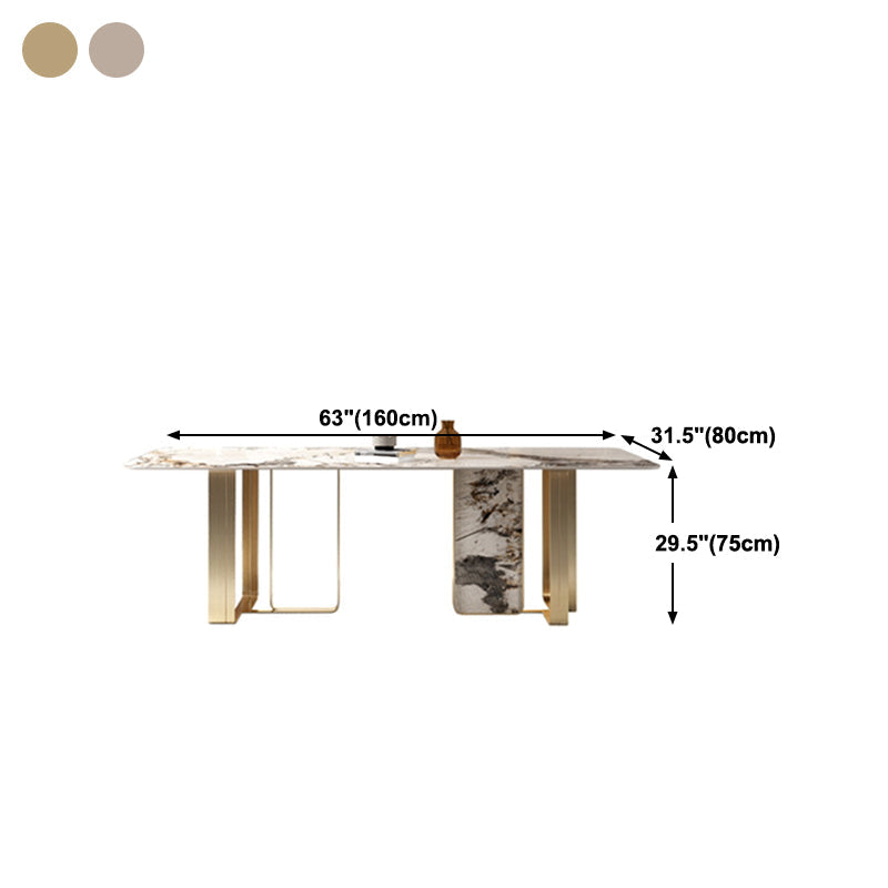 Luxury 1/3/4/5/6 Pieces Dining Set Sintered Stone Dining Table with Leather Chairs Clearhalo 'Dining Room Sets' 'Dining Tables & Seating' 'dining_room_set' 'furn' 'furn_dining_room_set' 'Furniture' 'furniture_dining_room_set' 'Kitchen & Dining Furniture' 'kitchen&dining_furn' 'kitchen' 4612199