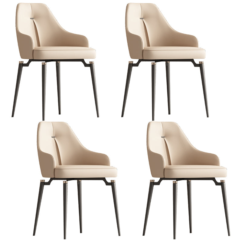 Luxury 1/4/5/7 Pieces Rectangle Dining Set Sintered Stone Dining Table with Leather Chairs 4 Beige Chairs Clearhalo 'Dining Room Sets' 'Dining Tables & Seating' 'dining_room_set' 'furn' 'furn_dining_room_set' 'Furniture' 'furniture_dining_room_set' 'Kitchen & Dining Furniture' 'kitchen&dining_furn' 'kitchen' 4612209