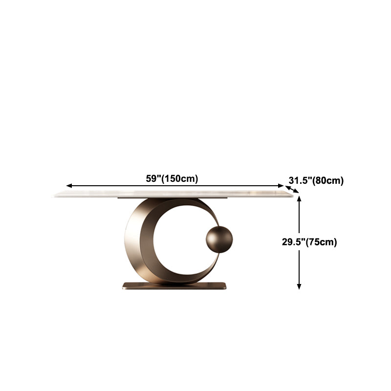 Luxury 1/4/5/7 Pieces Rectangle Dining Set Sintered Stone Dining Table with Leather Chairs Clearhalo 'Dining Room Sets' 'Dining Tables & Seating' 'dining_room_set' 'furn' 'furn_dining_room_set' 'Furniture' 'furniture_dining_room_set' 'Kitchen & Dining Furniture' 'kitchen&dining_furn' 'kitchen' 4612212