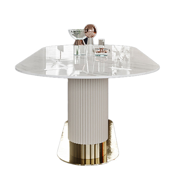 1/4/5/7 Pieces Luxury Dining Set Sintered Stone Top Dining Table with Leather Chairs White 70.9"L x 35.4"W Clearhalo 'Dining Room Sets' 'Dining Tables & Seating' 'dining_room_set' 'furn' 'furn_dining_room_set' 'Furniture' 'furniture_dining_room_set' 'Kitchen & Dining Furniture' 'kitchen&dining_furn' 'kitchen' 4612218