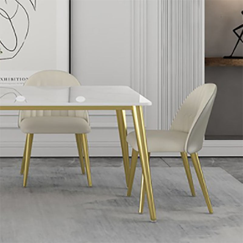 Nordic 1/5/6/7 Pieces Dining Set Sintered Stone Dining Table with Leather Chairs Clearhalo 'Dining Room Sets' 'Dining Tables & Seating' 'dining_room_set' 'furn' 'furn_dining_room_set' 'Furniture' 'furniture_dining_room_set' 'Kitchen & Dining Furniture' 'kitchen&dining_furn' 'kitchen' 4612262