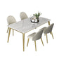 Nordic 1/5/6/7 Pieces Dining Set Sintered Stone Dining Table with Leather Chairs 5 Pieces: Table, 4 White Chairs Clearhalo 'Dining Room Sets' 'Dining Tables & Seating' 'dining_room_set' 'furn' 'furn_dining_room_set' 'Furniture' 'furniture_dining_room_set' 'Kitchen & Dining Furniture' 'kitchen&dining_furn' 'kitchen' 4612264