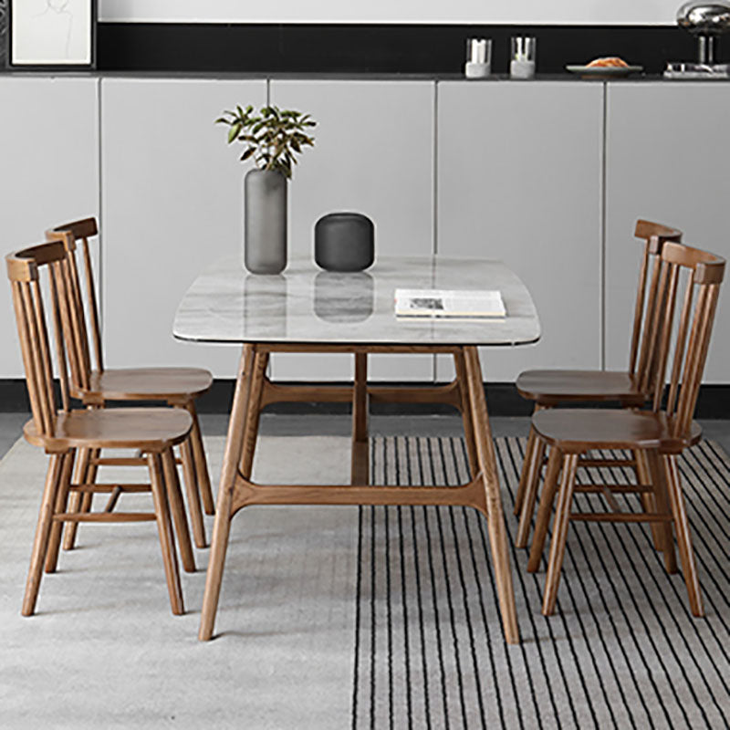 1/4/5 Pieces Solid Wood Table Set Rectangular Dining Chairs Set for Home Clearhalo 'Dining Room Sets' 'Dining Tables & Seating' 'dining_room_set' 'furn' 'furn_dining_room_set' 'Furniture' 'furniture_dining_room_set' 'Kitchen & Dining Furniture' 'kitchen&dining_furn' 'kitchen' 4612275