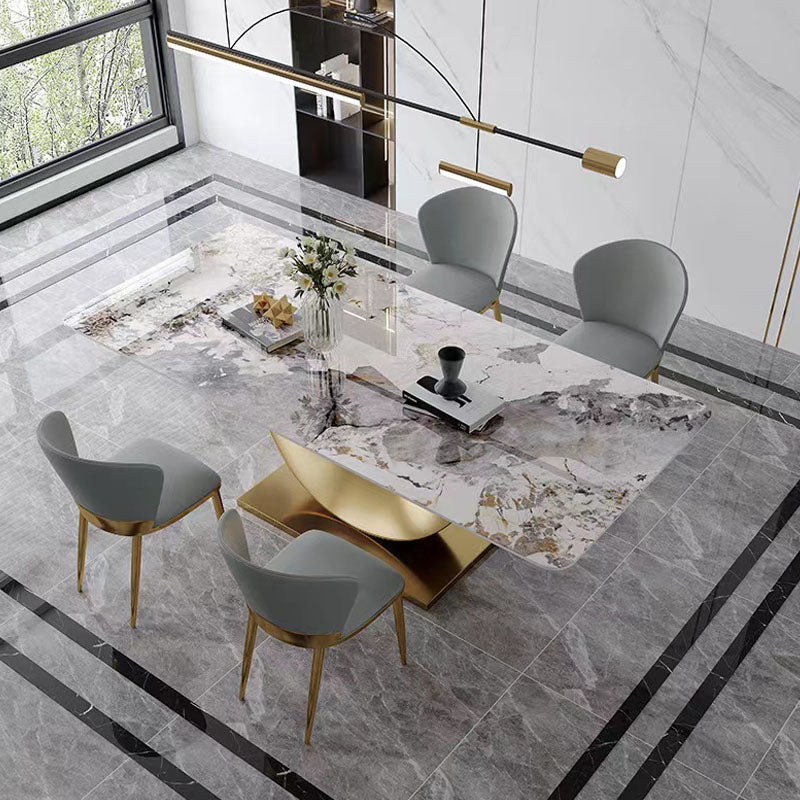 1/4/5/6/7 Pieces Dining Table Set with Sintered Stone Top Dining Chairs Set for Home 5 Pieces: Table, 4 Chairs Clearhalo 'Dining Room Sets' 'Dining Tables & Seating' 'dining_room_set' 'furn' 'furn_dining_room_set' 'Furniture' 'furniture_dining_room_set' 'Kitchen & Dining Furniture' 'kitchen&dining_furn' 'kitchen' 4612290