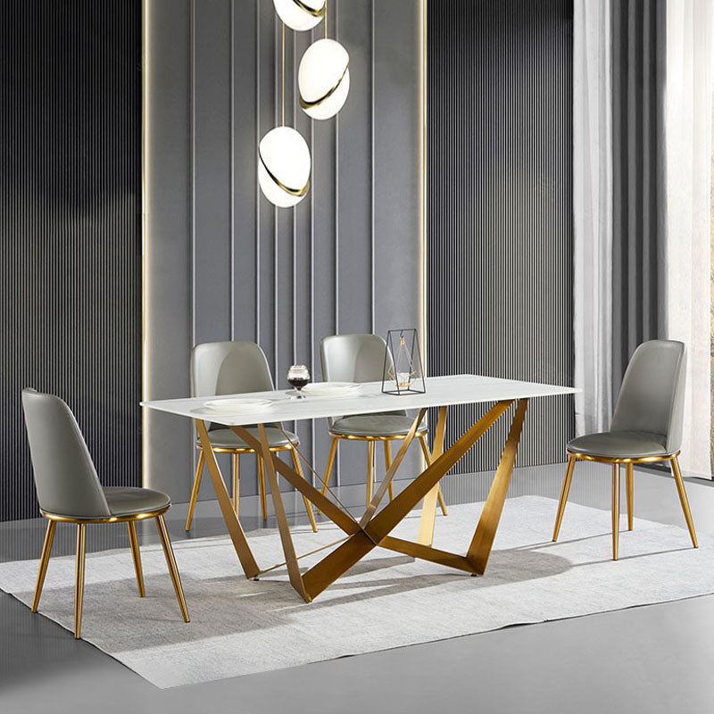 1/4/5 Pieces Sintered Stone Dining Chairs Set Rectangle Table Set for Home 5 Pieces: Table, 4 Grey Chairs Clearhalo 'Dining Room Sets' 'Dining Tables & Seating' 'dining_room_set' 'furn' 'furn_dining_room_set' 'Furniture' 'furniture_dining_room_set' 'Kitchen & Dining Furniture' 'kitchen&dining_furn' 'kitchen' 4612320