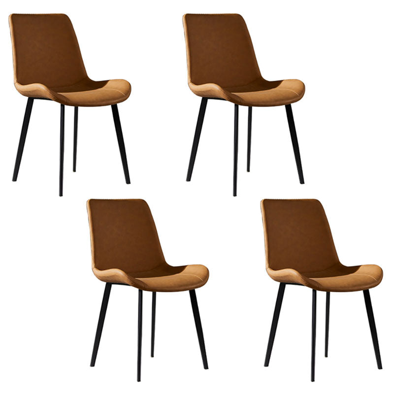 1/4/5 Pieces Sintered Stone Dining Chairs Set Rectangle Table Set for Home 4 Orange Chairs Clearhalo 'Dining Room Sets' 'Dining Tables & Seating' 'dining_room_set' 'furn' 'furn_dining_room_set' 'Furniture' 'furniture_dining_room_set' 'Kitchen & Dining Furniture' 'kitchen&dining_furn' 'kitchen' 4612326