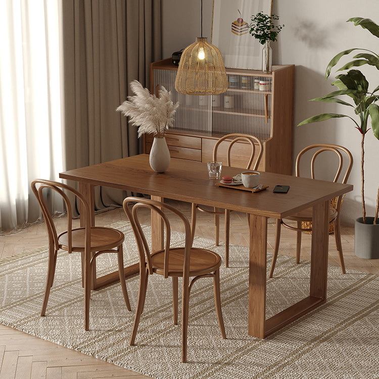 Modern 1/4/5 Pieces Rectangle Dining Set Solid Wood Dining Table with Chairs 5 Pieces: Table, 4 Wood Chairs Clearhalo 'Dining Room Sets' 'Dining Tables & Seating' 'dining_room_set' 'furn' 'furn_dining_room_set' 'Furniture' 'furniture_dining_room_set' 'Kitchen & Dining Furniture' 'kitchen&dining_furn' 'kitchen' 4612355
