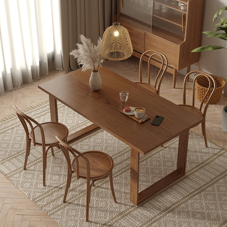 Modern 1/4/5 Pieces Rectangle Dining Set Solid Wood Dining Table with Chairs Clearhalo 'Dining Room Sets' 'Dining Tables & Seating' 'dining_room_set' 'furn' 'furn_dining_room_set' 'Furniture' 'furniture_dining_room_set' 'Kitchen & Dining Furniture' 'kitchen&dining_furn' 'kitchen' 4612366