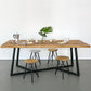 Rectangle Trestle Base Industrial Dining Table Solid Wood Fixed Table for Home 78.7"L x 31.5"W x 29.5"H Without Chairs Clearhalo ' dining_table' 'Dining Tables & Seating' 'Dining Tables' 'furn' 'furn_dining_table' 'Furniture' 'furniture_dining_table' 'Kitchen & Dining Furniture' 'kitchen&dining_furn' 'kitchen' 'kitchen_dining_table' 4612397