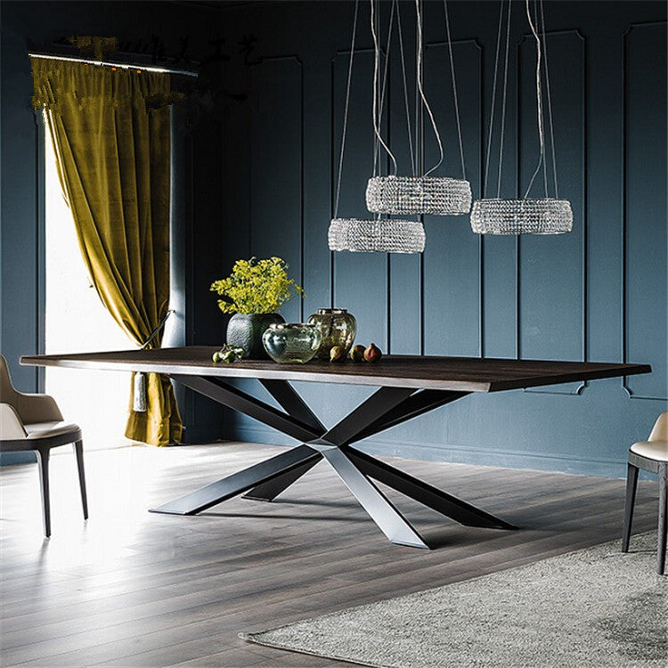 Rectangle Industrial Dining Table Solid Wood Fixed Table for Restaurant Dark Brown 63"L x 27.6"W x 29.5"H Without Chairs Clearhalo ' dining_table' 'Dining Tables & Seating' 'Dining Tables' 'furn' 'furn_dining_table' 'Furniture' 'furniture_dining_table' 'Kitchen & Dining Furniture' 'kitchen&dining_furn' 'kitchen' 'kitchen_dining_table' 4612409