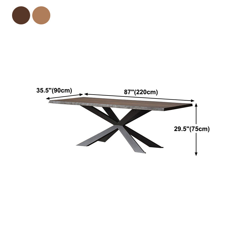 Rectangle Industrial Dining Table Solid Wood Fixed Table for Restaurant Clearhalo ' dining_table' 'Dining Tables & Seating' 'Dining Tables' 'furn' 'furn_dining_table' 'Furniture' 'furniture_dining_table' 'Kitchen & Dining Furniture' 'kitchen&dining_furn' 'kitchen' 'kitchen_dining_table' 4612418