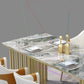 Rectangle Sintered Stone Dining Table Traditional Luxury Dining Table with Gold Frame Clearhalo ' dining_table' 'Dining Tables & Seating' 'Dining Tables' 'furn' 'furn_dining_table' 'Furniture' 'furniture_dining_table' 'Kitchen & Dining Furniture' 'kitchen&dining_furn' 'kitchen' 'kitchen_dining_table' 4612424