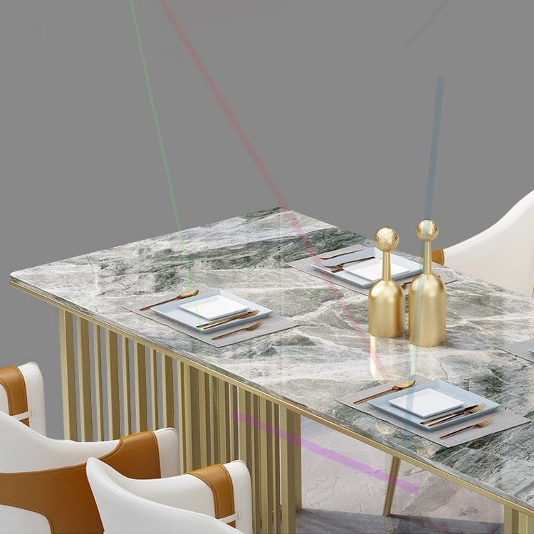 Rectangle Sintered Stone Dining Table Traditional Luxury Dining Table with Gold Frame Clearhalo ' dining_table' 'Dining Tables & Seating' 'Dining Tables' 'furn' 'furn_dining_table' 'Furniture' 'furniture_dining_table' 'Kitchen & Dining Furniture' 'kitchen&dining_furn' 'kitchen' 'kitchen_dining_table' 4612424
