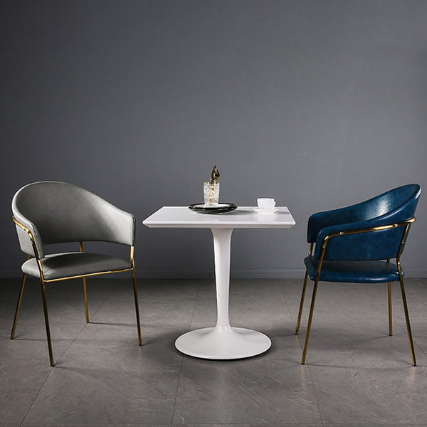 Industrial Style Dining Site Table Plastic Dining Room Collection with Tulip Base Square White 27.6"L x 27.6"W x 27.6"H Clearhalo ' dining_table' 'Dining Tables & Seating' 'Dining Tables' 'furn' 'furn_dining_table' 'Furniture' 'furniture_dining_table' 'Kitchen & Dining Furniture' 'kitchen&dining_furn' 'kitchen' 'kitchen_dining_table' 4612438