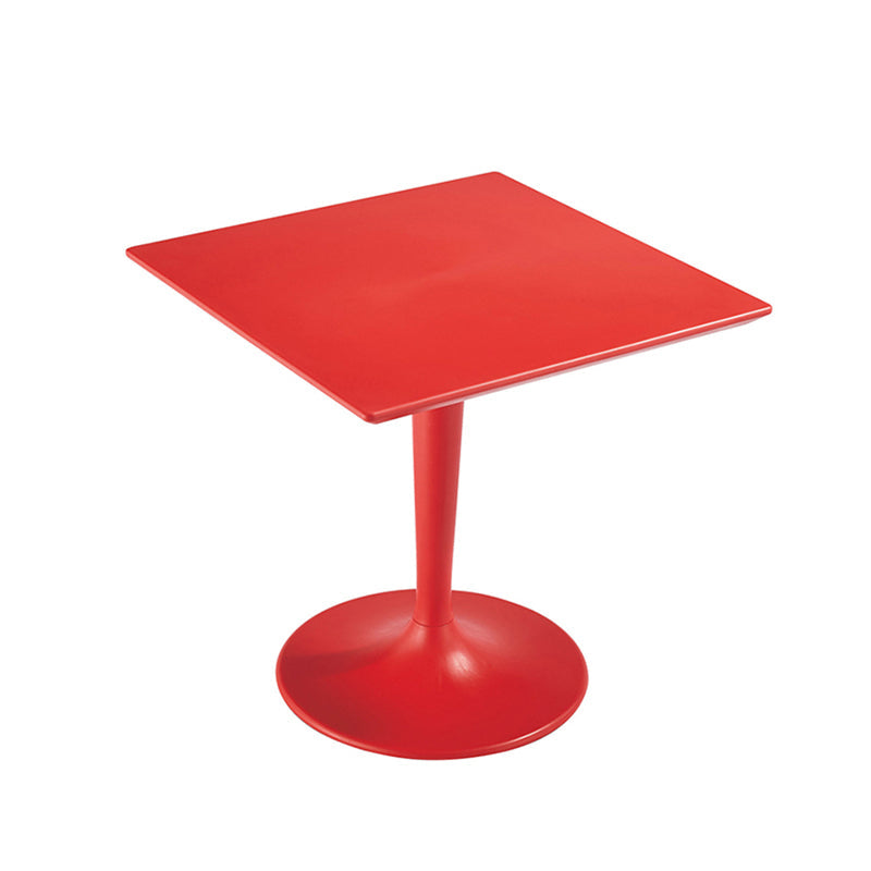 Industrial Style Dining Site Table Plastic Dining Room Collection with Tulip Base Square Red 27.6"L x 27.6"W x 27.6"H Clearhalo ' dining_table' 'Dining Tables & Seating' 'Dining Tables' 'furn' 'furn_dining_table' 'Furniture' 'furniture_dining_table' 'Kitchen & Dining Furniture' 'kitchen&dining_furn' 'kitchen' 'kitchen_dining_table' 4612441